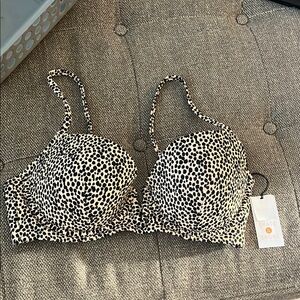 Leopard Bikini Swimsuit Top NWT
